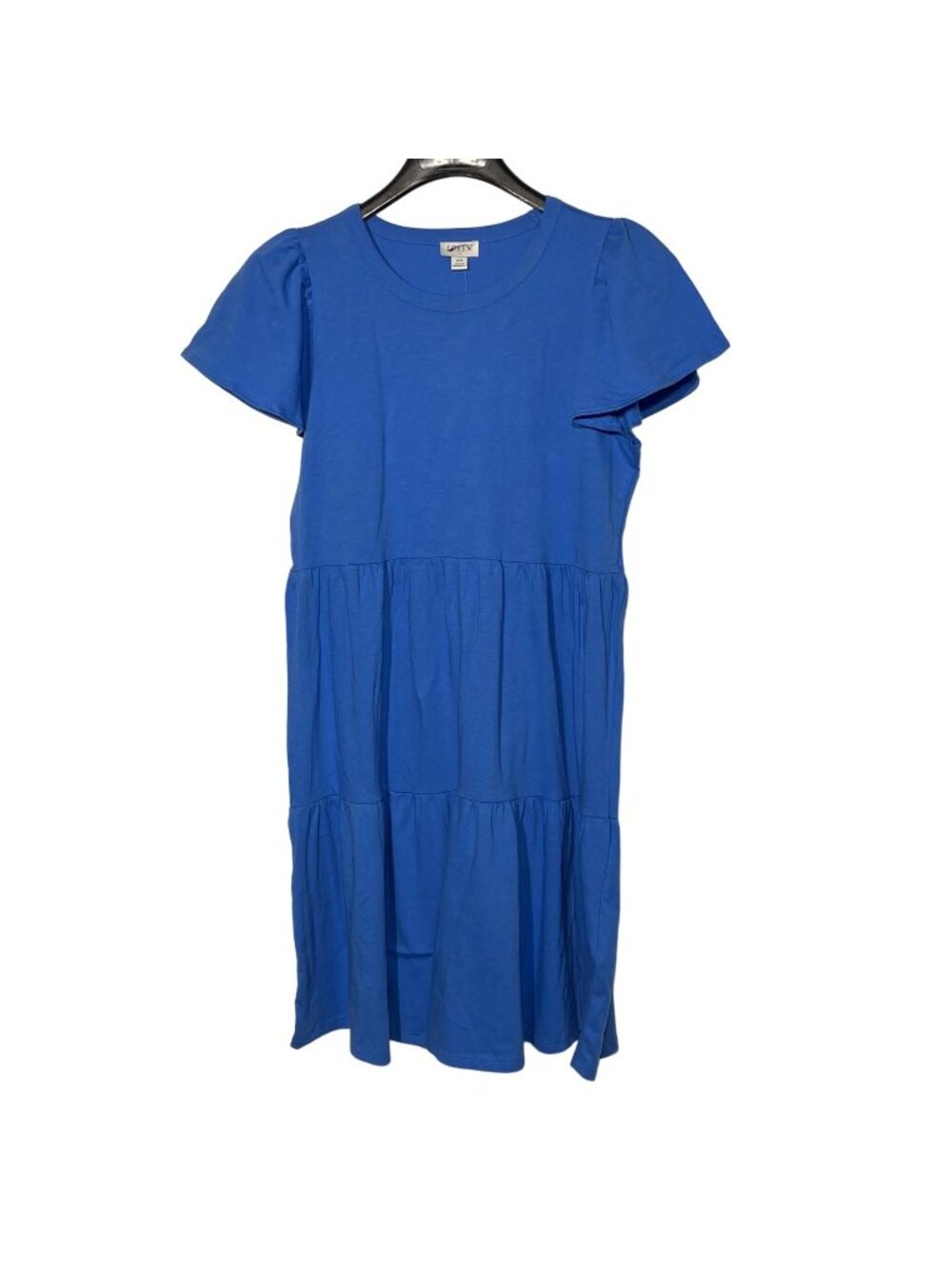 J. Crew Factory Knit Tiered Flutter Sleeve Mini Dress Sz MED Casual Lighweight